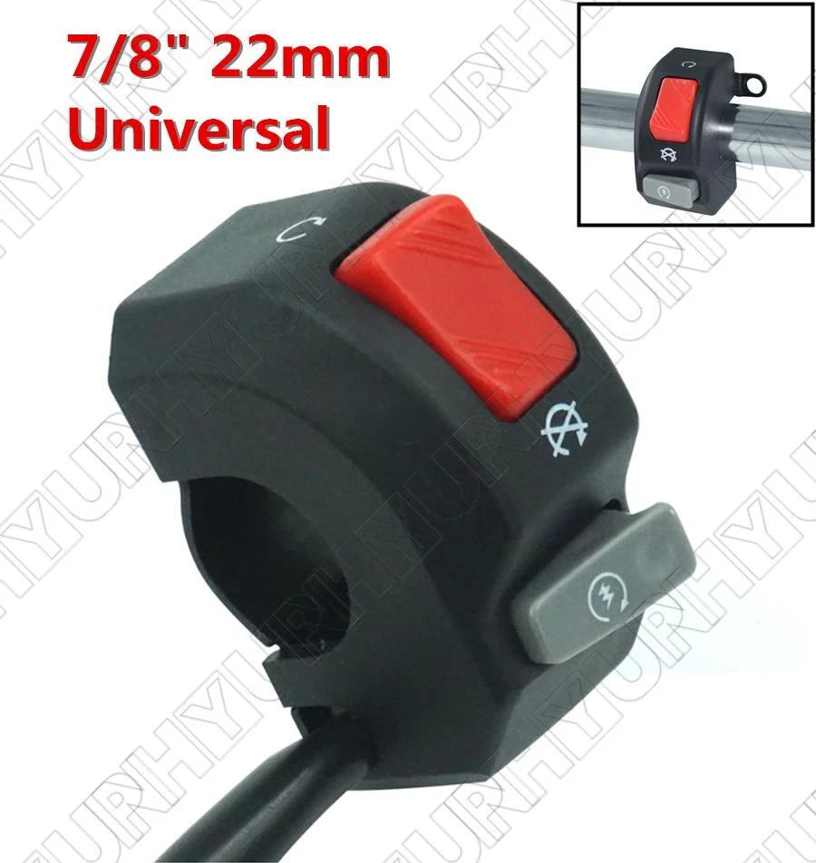 12V Handlebar Mount Switch for Motorcycle (7/8" 22mm)