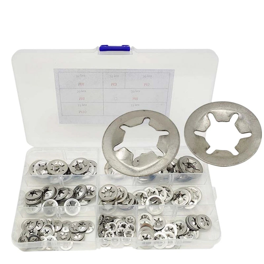 Star Lock Washer Collection for Automotive Applications (180 Pieces)