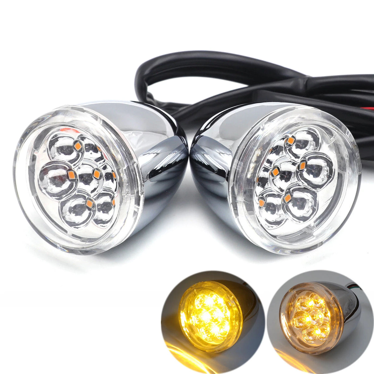 Clear Front Run Brake Turn Signal Light Indicator for Harley Sportster (1992–2023)