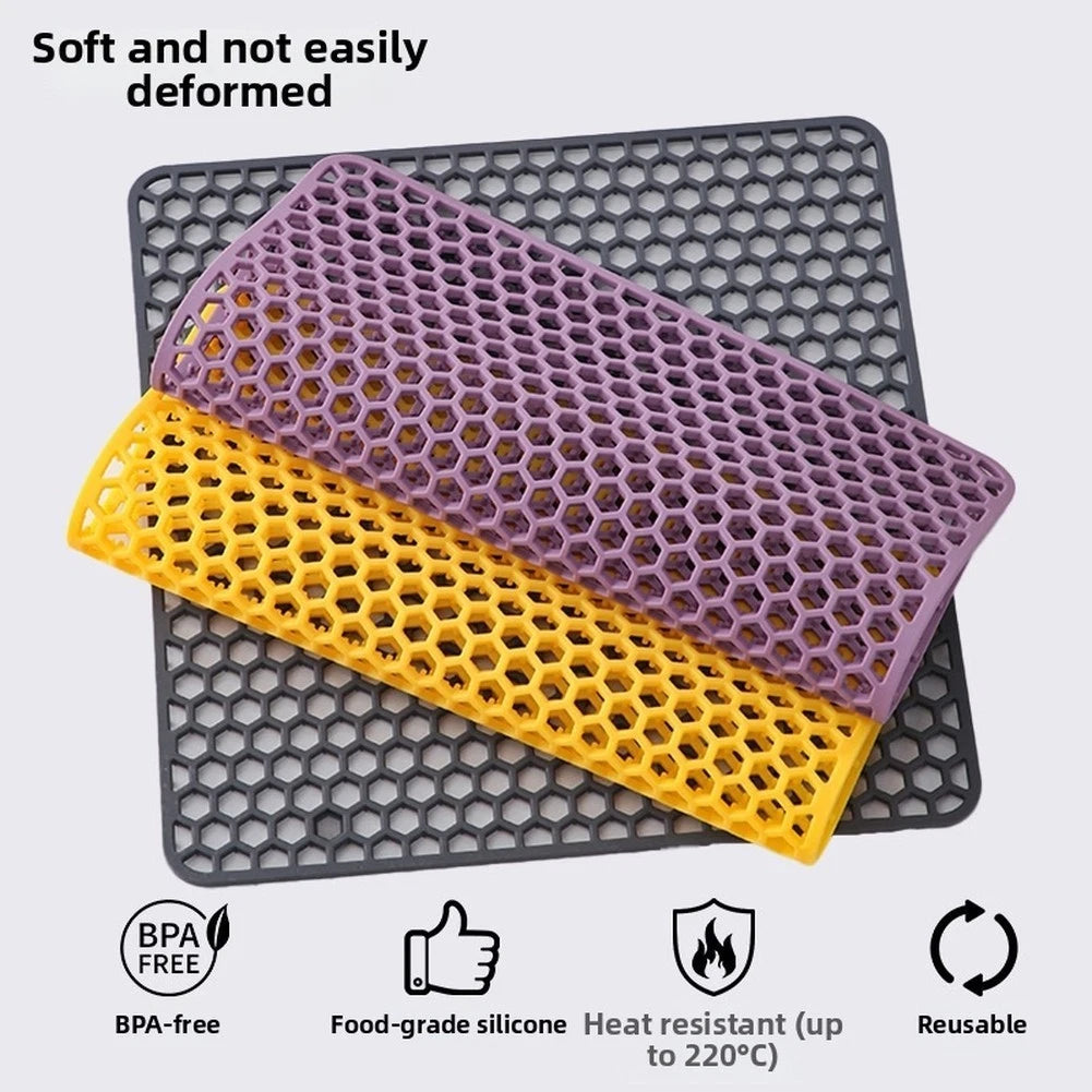 Silicone Drain Pad 34.5cm x 34.5cm for Dishwasher Sink Bottom Non-Slip