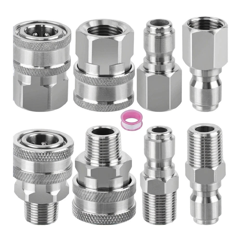3/8 Inch NPT Stainless Steel Quick Connect Adapter Kit for Pressure Washers