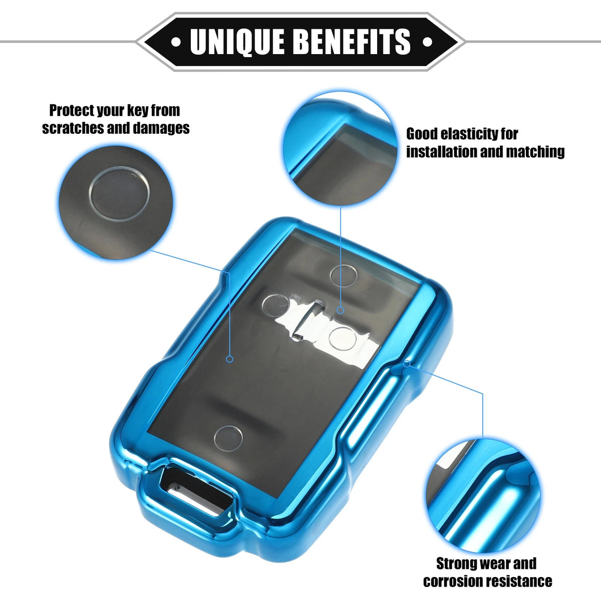 Key Fob Cover for Chevy Suburban TPU Clear 4 Buttons (2011–2021)