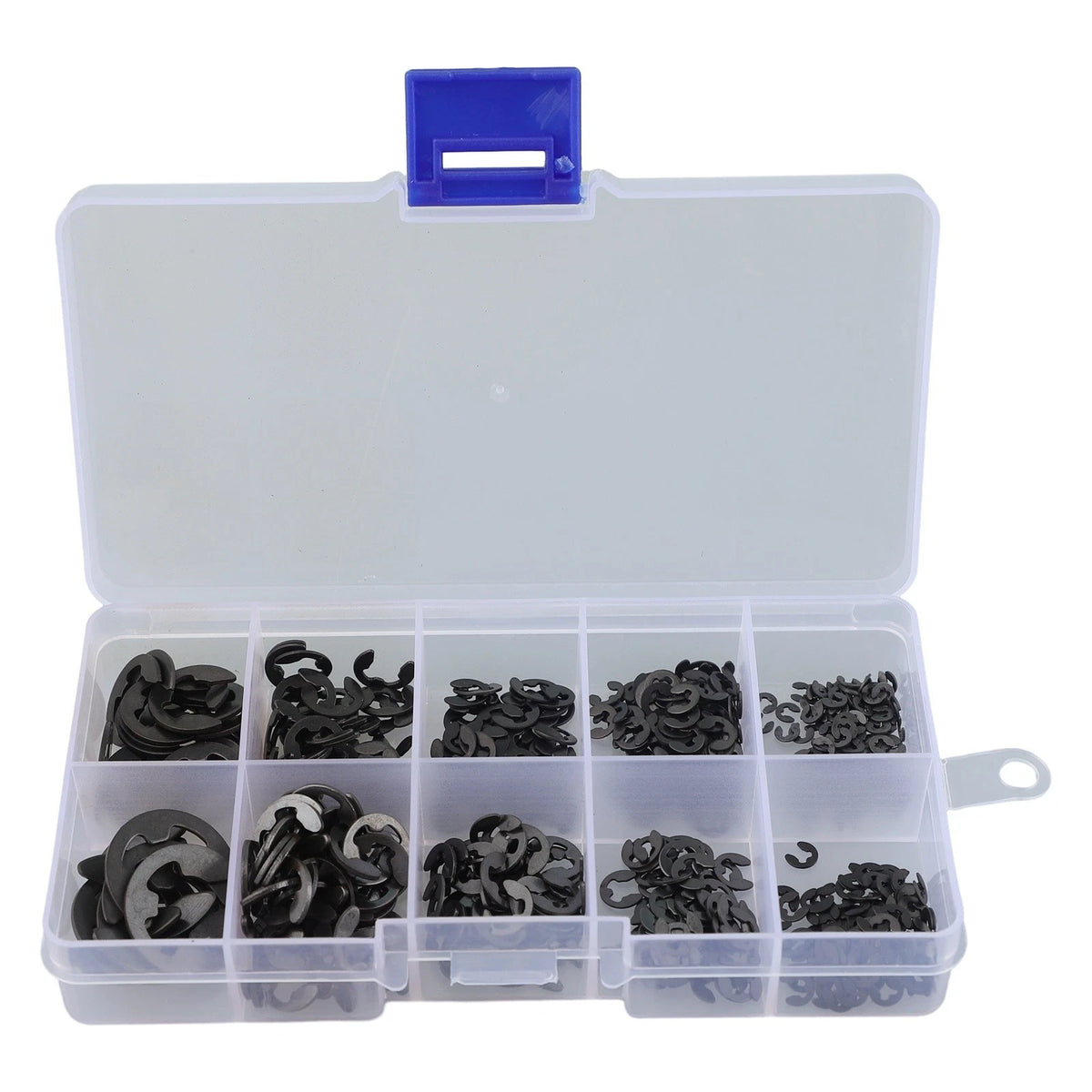 Set of 580 E Clip Snap Circlips 1.5-10mm Black Carbon Steel