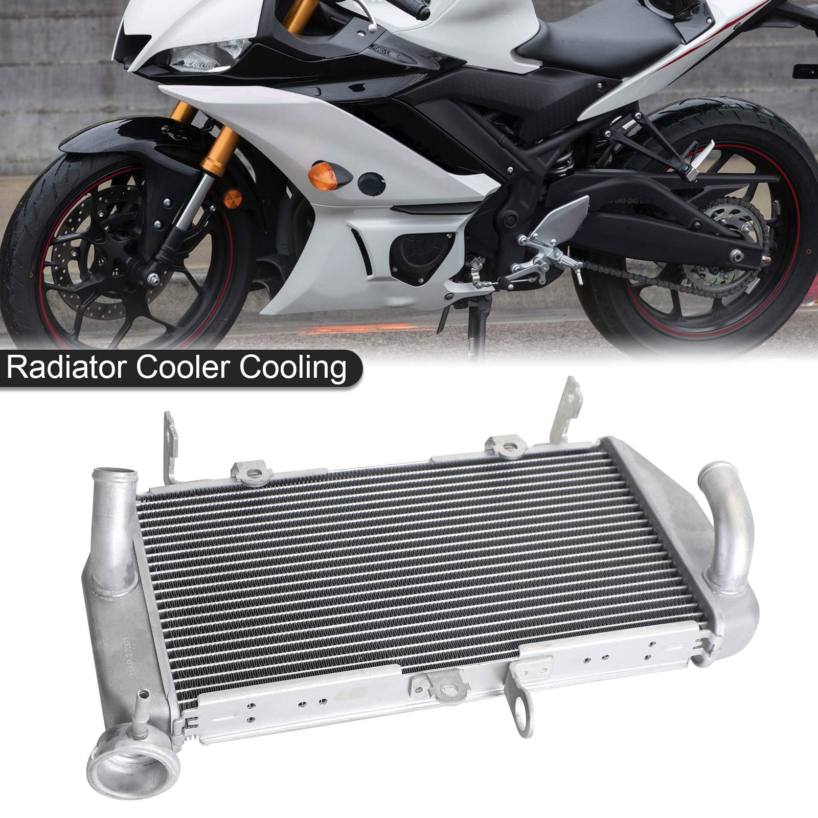 Silver Radiator Cooler Cooling Fit For Yamaha YZF R3 YZF-R3 YZFR3 2015-2021