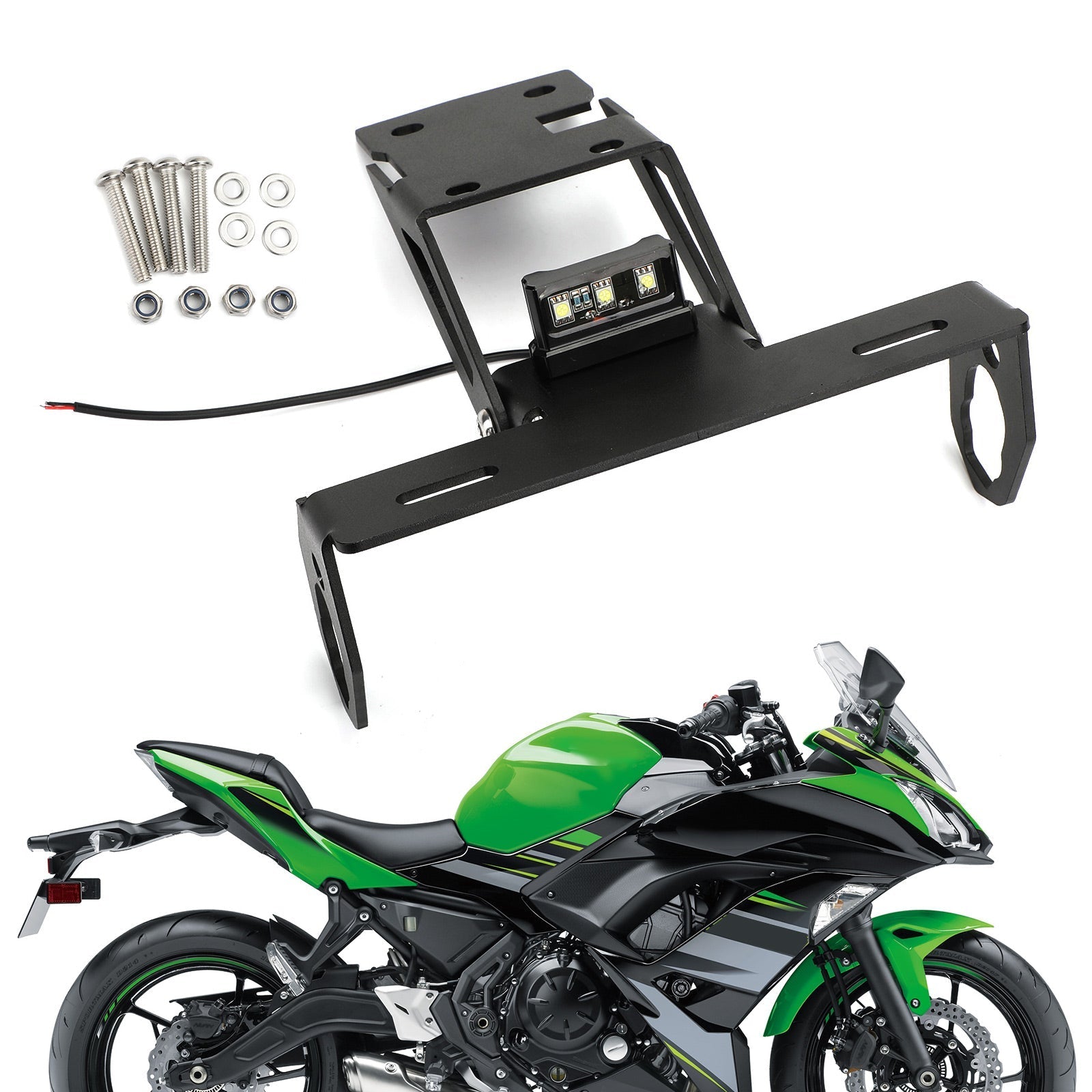 Motorcycle License Plate Holder Bracket For Kawasaki Z650 Ninja 650 2017-2020