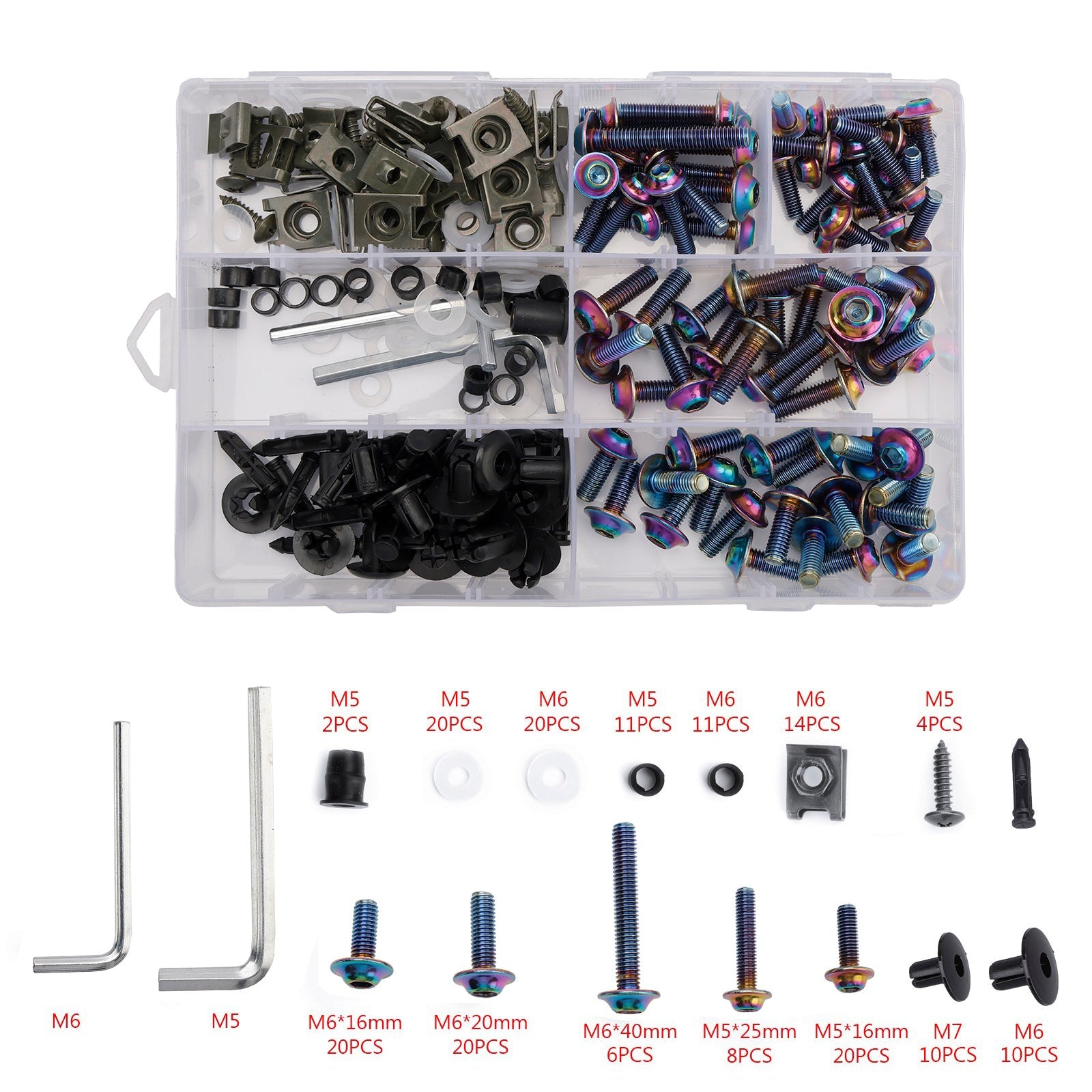 Complete Fairing Bolts Screws Bodywork Kit For Yamaha YZF R6 R1 R3 R25 FZ07 FZ09