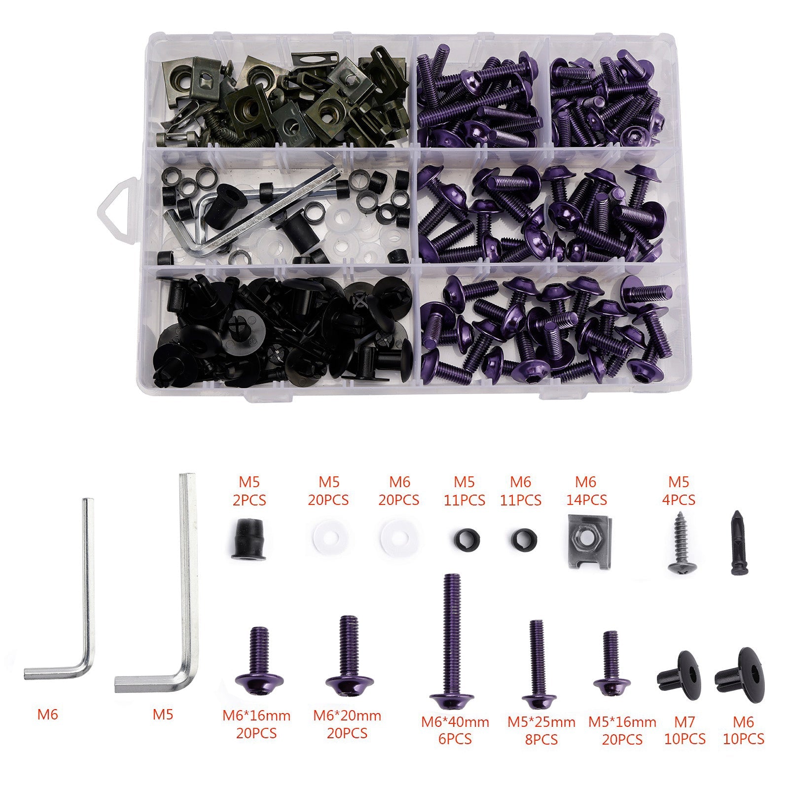 Complete Fairing Bolts Screws Bodywork Kit For Yamaha YZF R6 R1 R3 R25 FZ07 FZ09