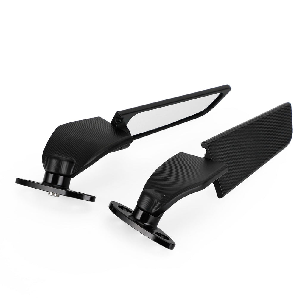 Wing Fin Spoiler Side Rearview Mirrors For Kawasaki ZX-6R Ninja ZX6R 650 01-21
