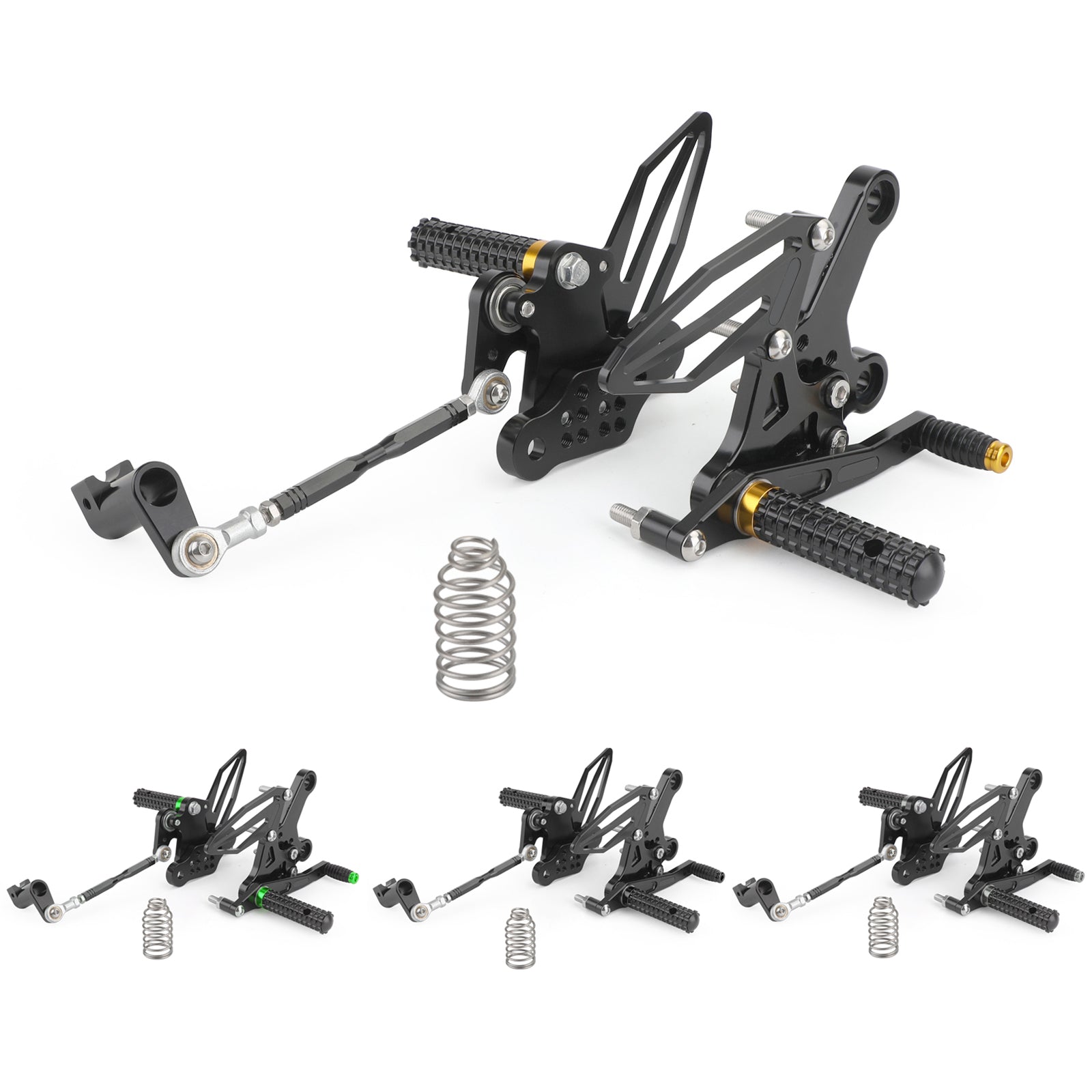 Rearsets Adjustable Foot Pegs Rest Fit for Kawasaki Ninja 250/400 2018-2022