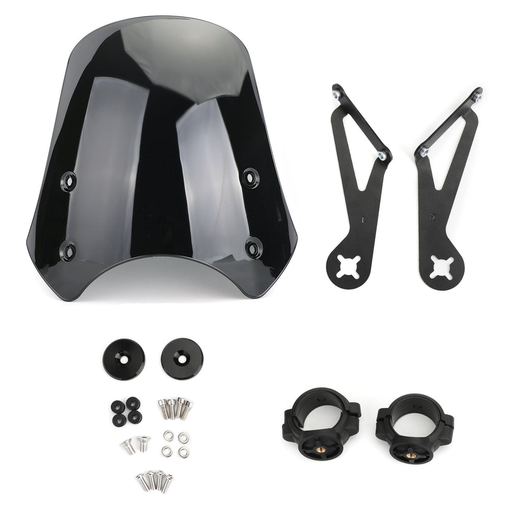 ABS Motorcycle Windscreen Windshield for Harley Dyna Softail Models Black