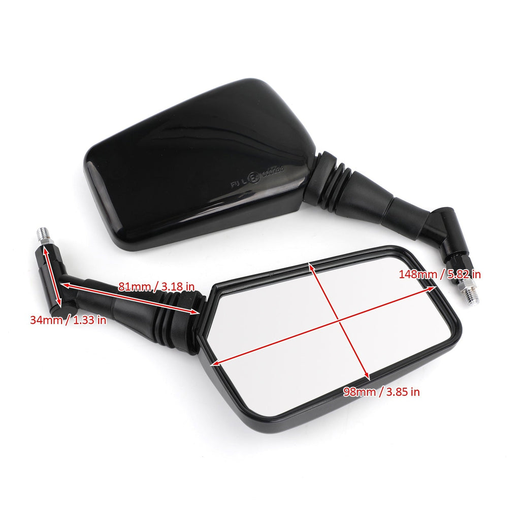 PAIR MIRRORS NEW Black Left Right Mirror 8MM 10MM For Motorcycle Motorbike