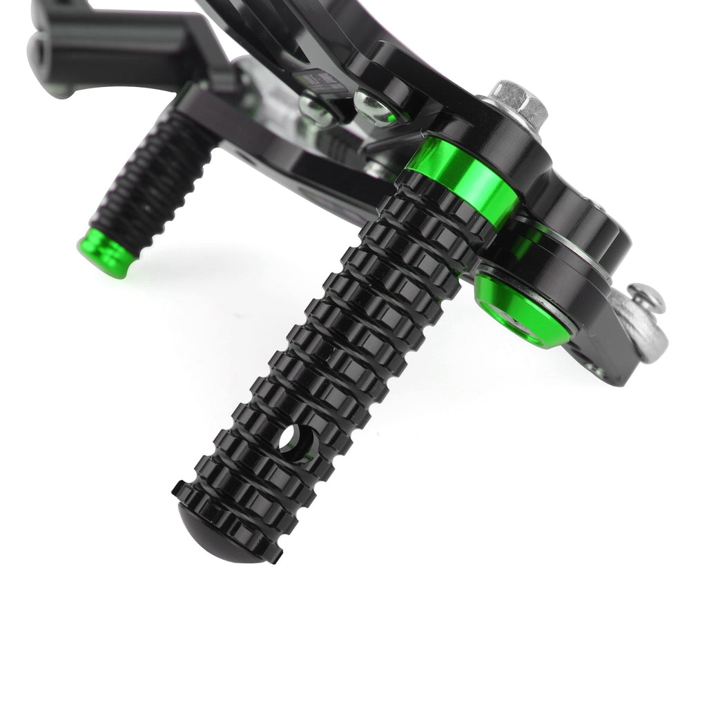 CNC Alu Rearsets Footpegs Green Fit for Kawasaki Ninja EX 250 / 400 2018-2020