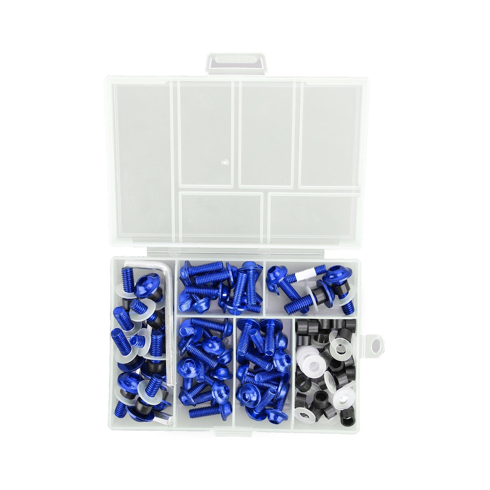 158pcs Motorbike Blue Fastener Clip Screw Kit Windscreen Fairing Bolt Universal