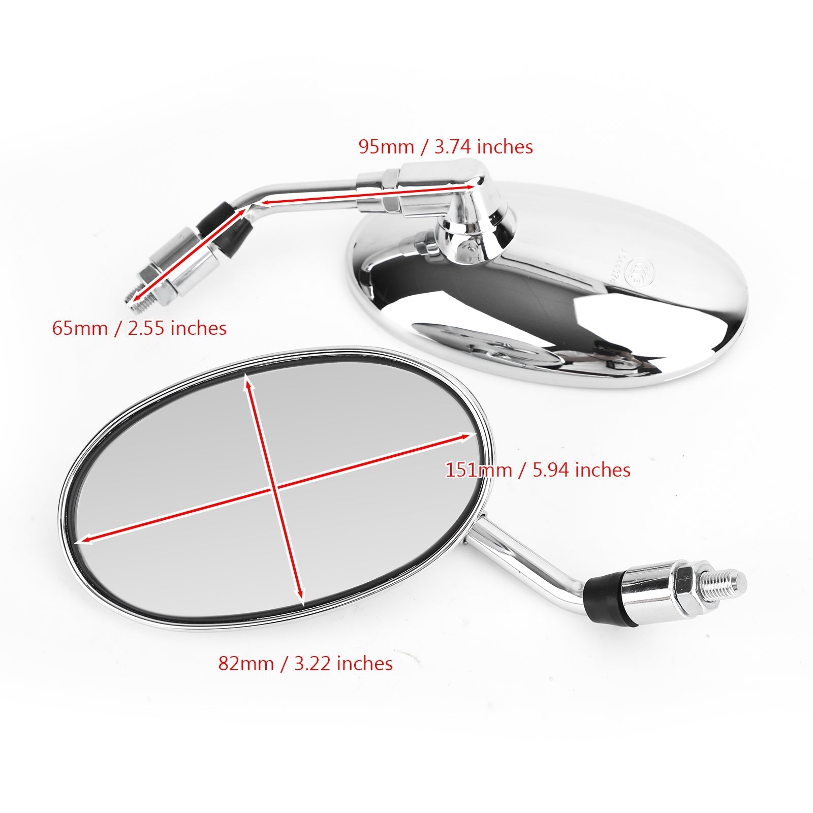 CHROME MIRRORS Fit for Honda VT 400 500 600 700 750 800 1100 Shadow VF750 Magna