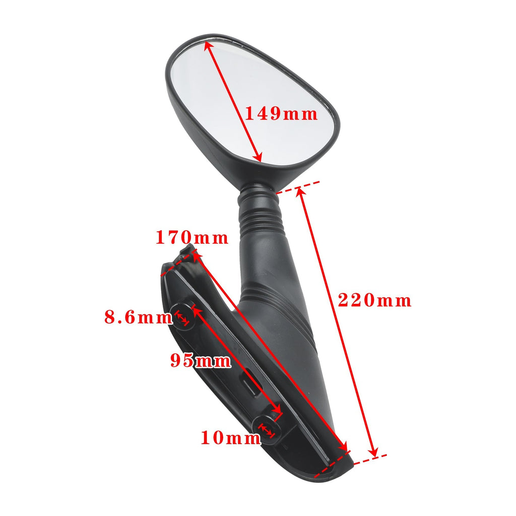 BLACK PAIR of REAR VIEW MIRRORS FOR PIAGGIO X9 125/180/200/250/500 2000-2003
