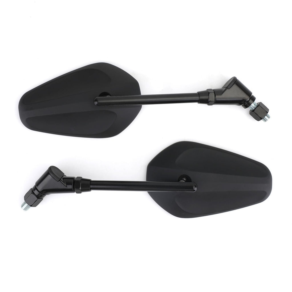 New Black Left & Right Motorcycle Cruiser Chopper Rearview Side Mirrors M10 10Mm