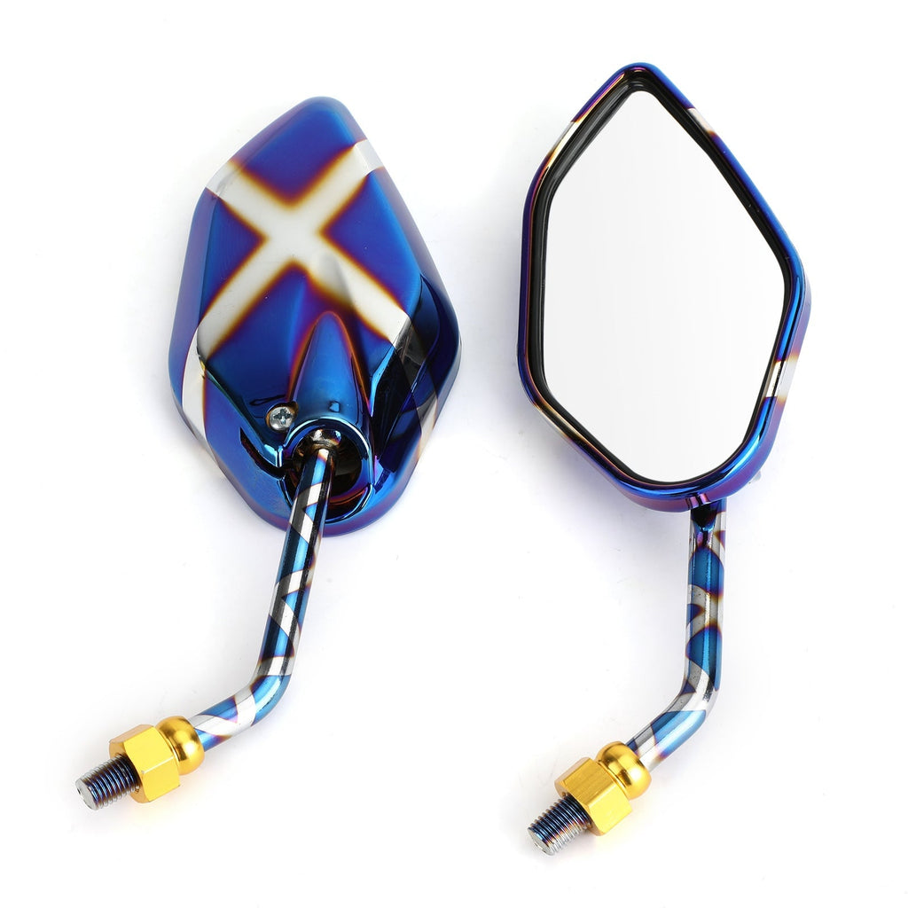 Rearview Side Mirrors 10mm M10 for Motorcycle Scooter Cruiser Chopper Sportbike