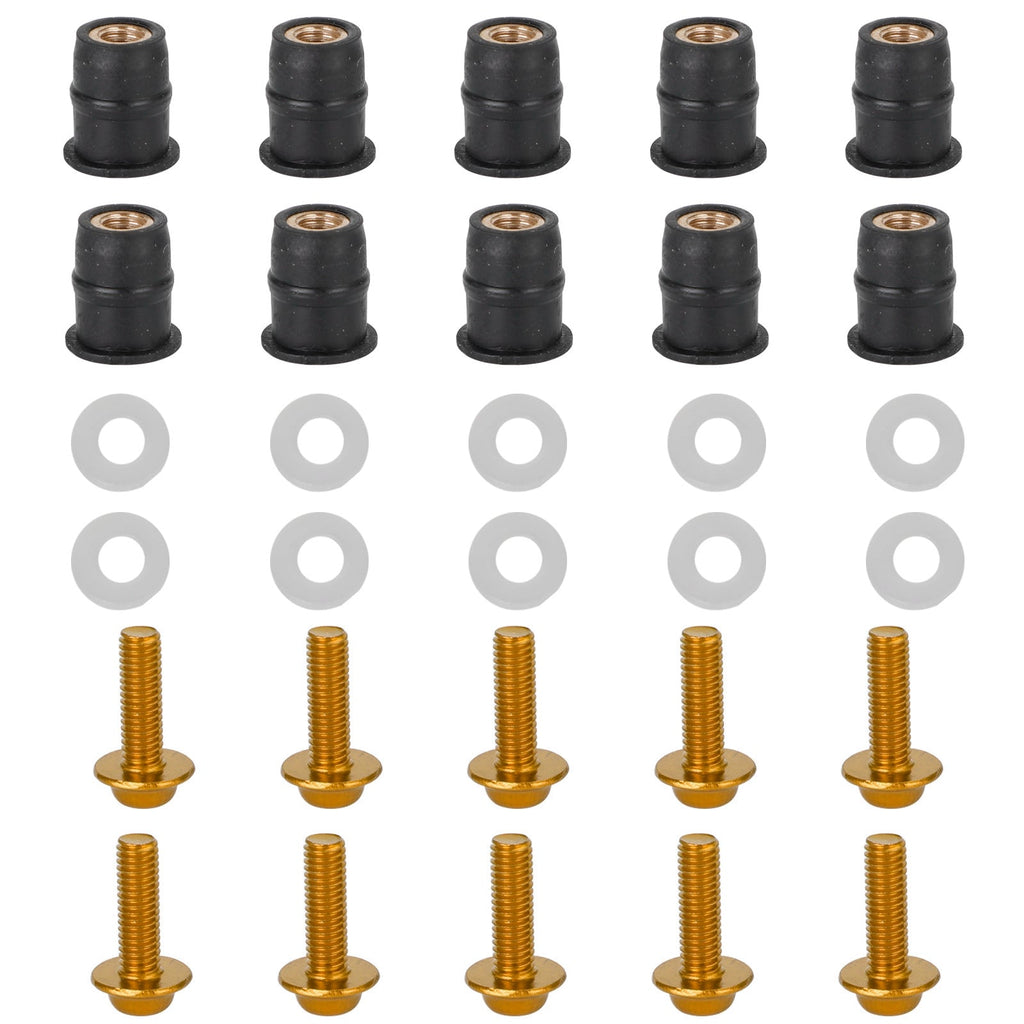 Motorcycle Wind Screen Shield Alu M5x16mm Screw Bolt Washers kit 10 Pack