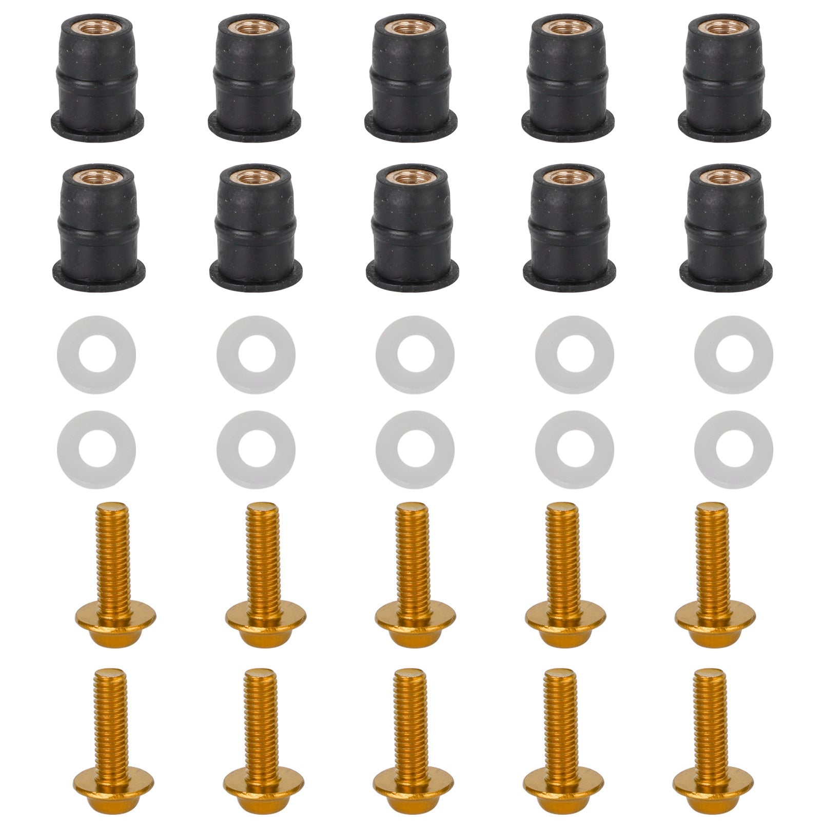 Motorcycle Wind Screen Shield Alu M5x16mm Screw Bolt Washers kit 10 Pack