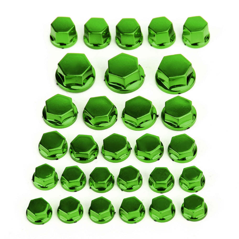 30pcs Motorcycle ABS Plastic Hexagon Socket Screw Covers Bolt Nut Cap Cover