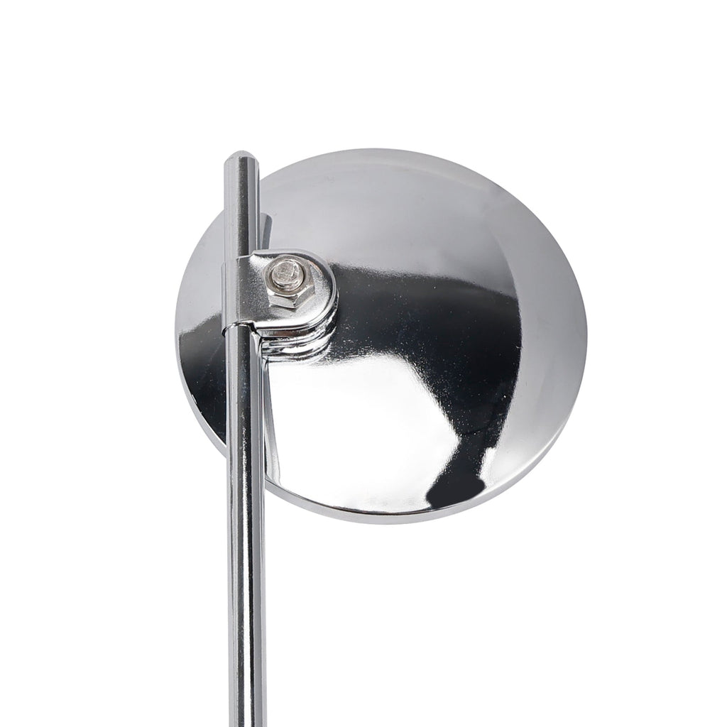 Pair Universal Motorcycle 4" Chrome Clamp-On Mirrors - Round for 7/8" in Bars
