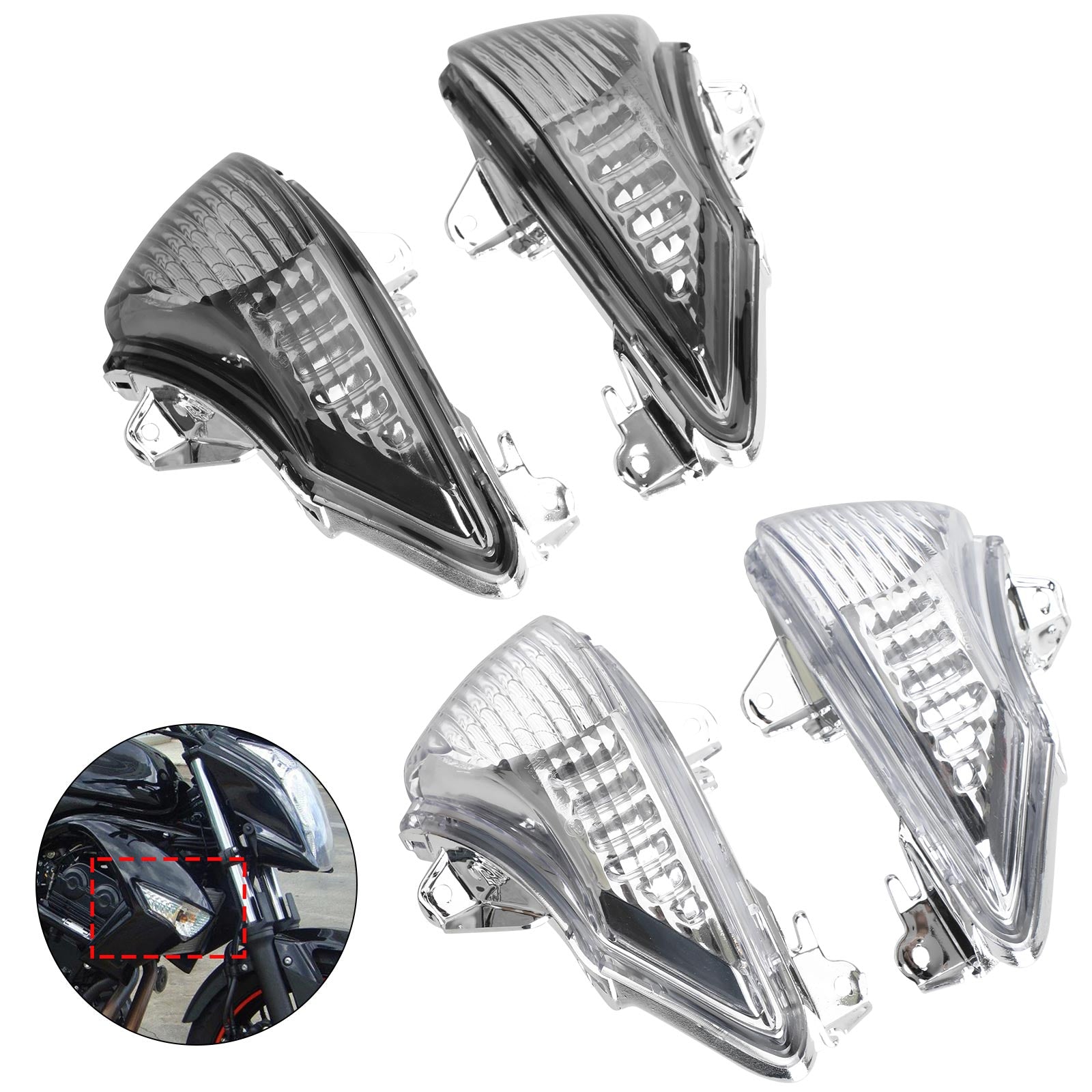 Front Turn Signals Cover For Kawasaki ER-6N EX650 Ninja 650 400R EX400