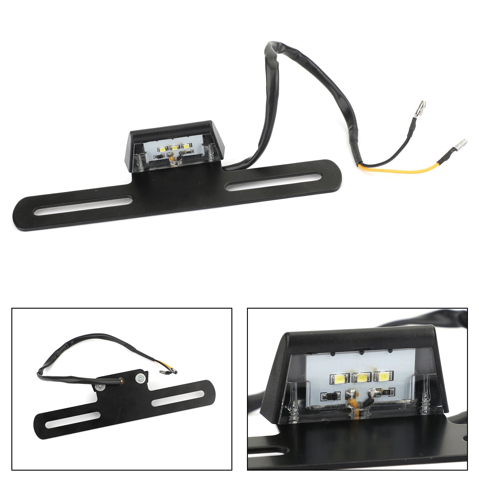 Universal Motorcycle License Plate Bracket w/ Light