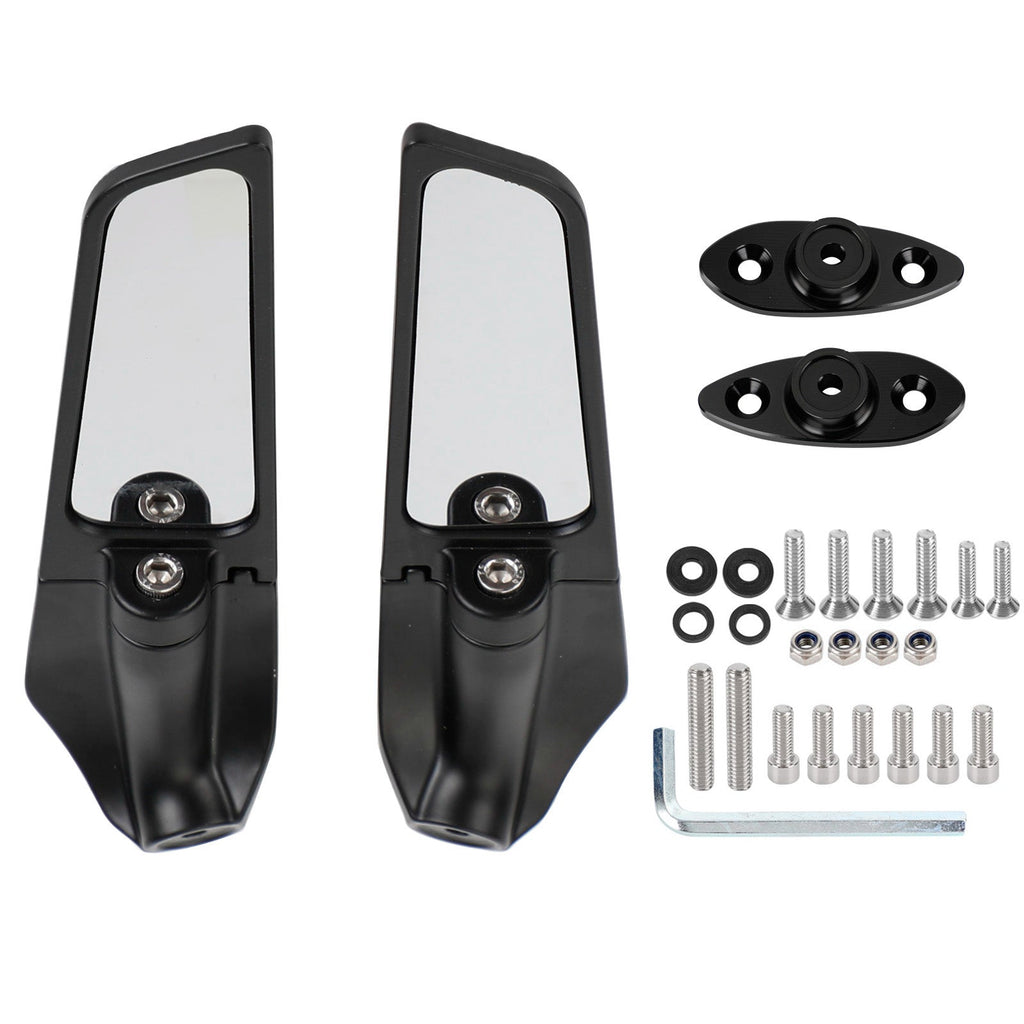 Wing Fin Spoiler Side Rearview Mirrors For Kawasaki ZX-6R Ninja ZX6R 650 01-21