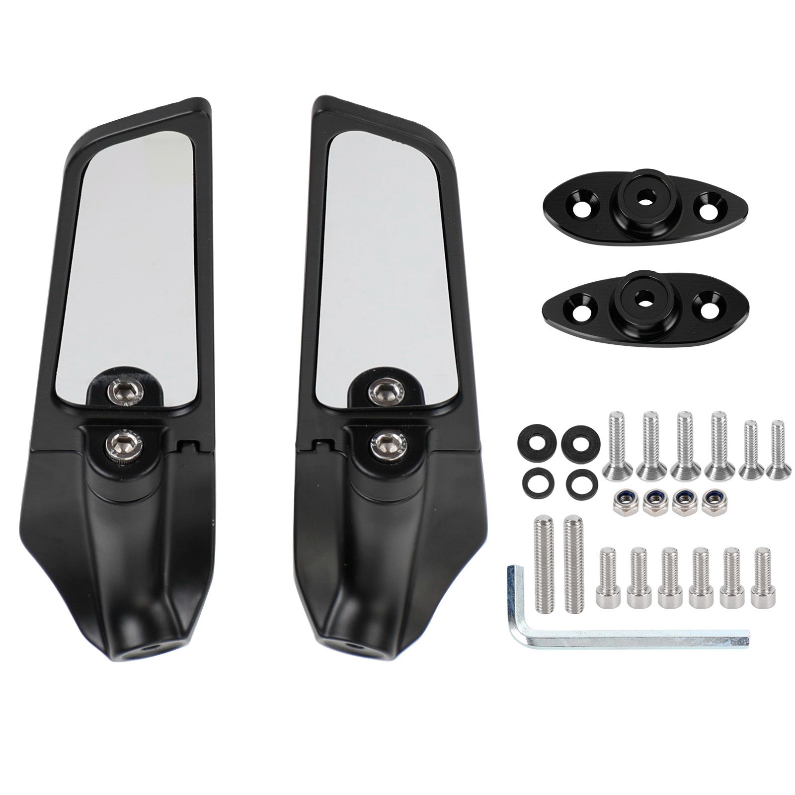 Wing Fin Spoiler Side Rearview Mirrors For Kawasaki ZX-6R Ninja ZX6R 650 01-21