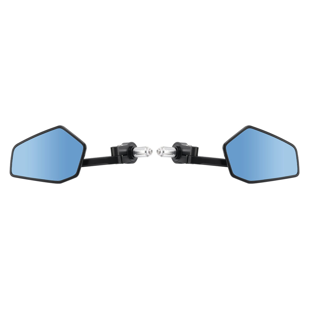 CNC Aluminium Black Bar End Mirror Set 7/8" Universal Fit Rearview Mirrors