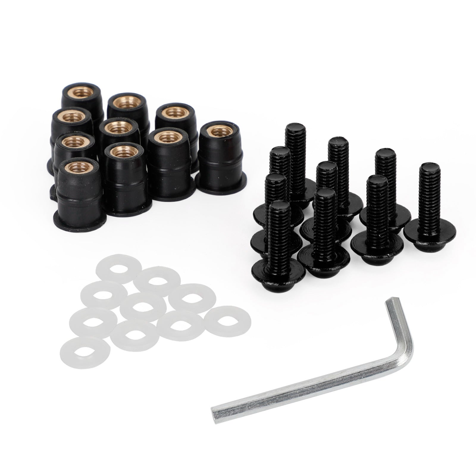 Motorcycle Wind Screen Shield Alu M5x16mm Screw Bolt Washers kit 10 Pack