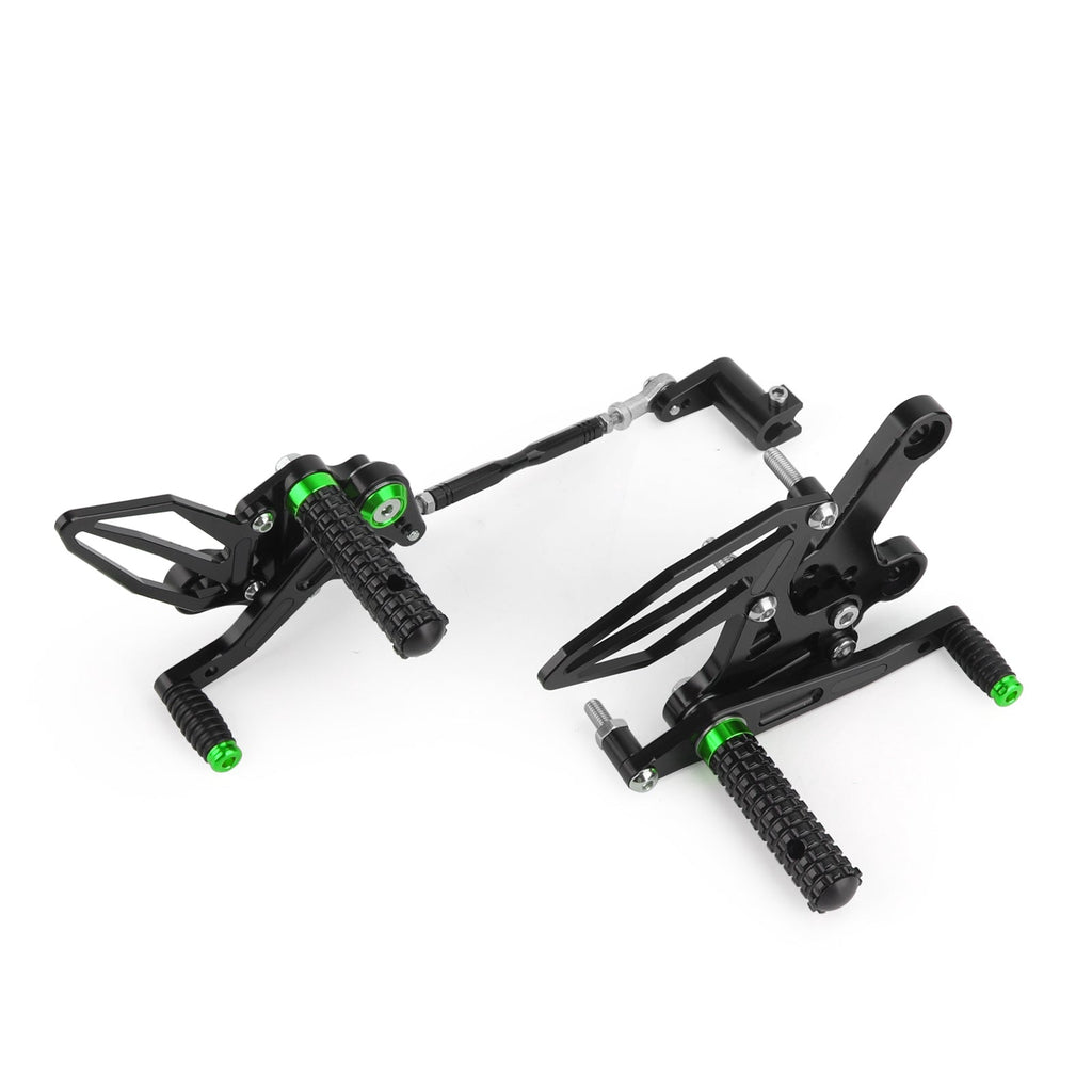 CNC Alu Rearsets Footpegs Green Fit for Kawasaki Ninja EX 250 / 400 2018-2020