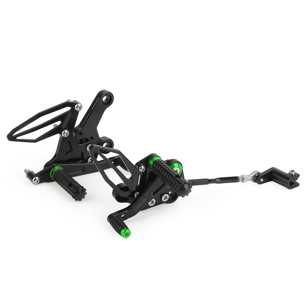 CNC Alu Rearsets Footpegs Green Fit for Kawasaki Ninja EX 250 / 400 2018-2020