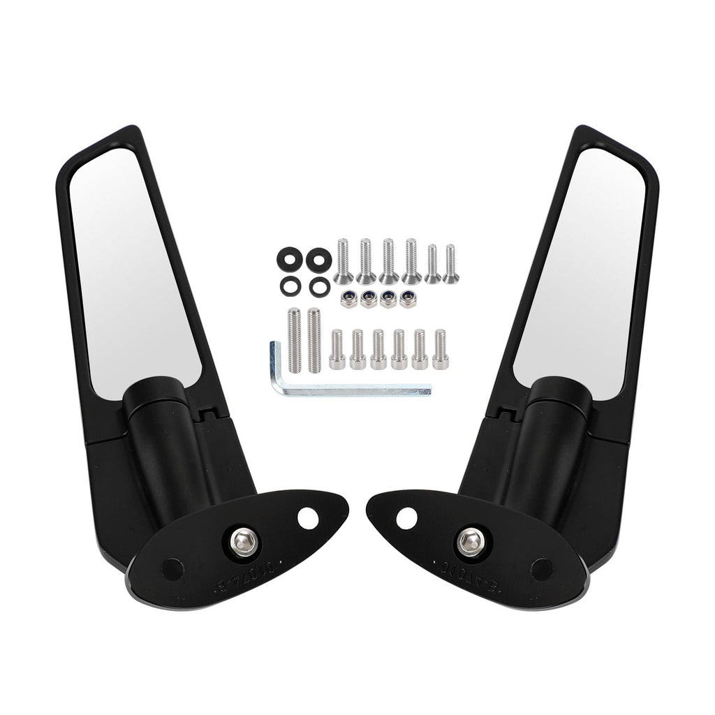 Wing Fin Spoiler Side Rearview Mirrors For Kawasaki ZX-6R Ninja ZX6R 650 01-21
