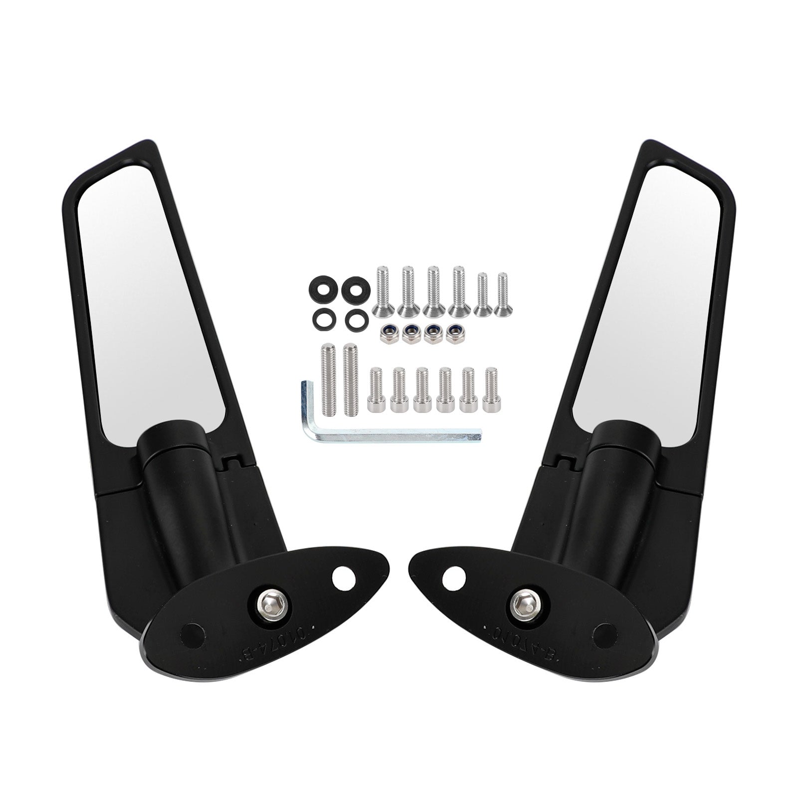 Wing Fin Spoiler Side Rearview Mirrors For Kawasaki ZX-6R Ninja ZX6R 650 01-21