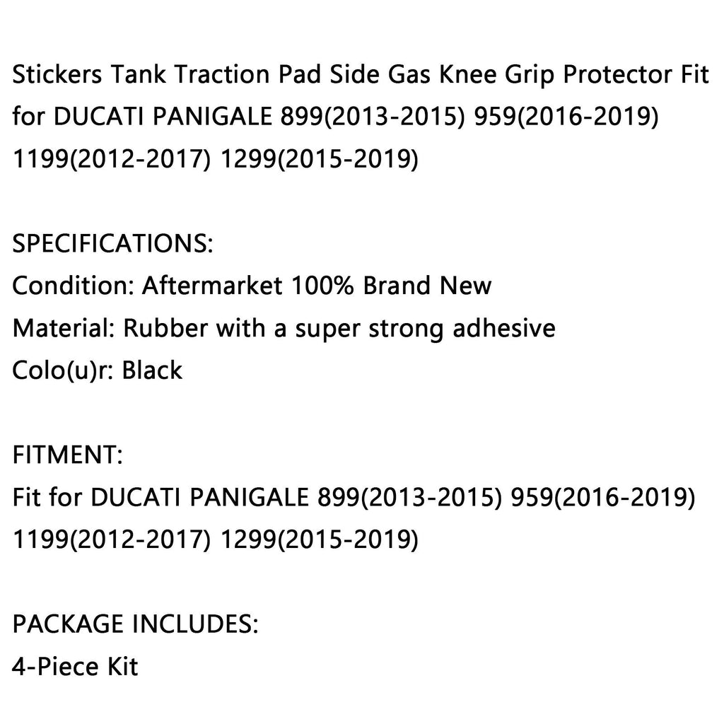 4X Side Tank Traction Grips Pads Fit For Ducati Panigale 899 13-15 959 16-19