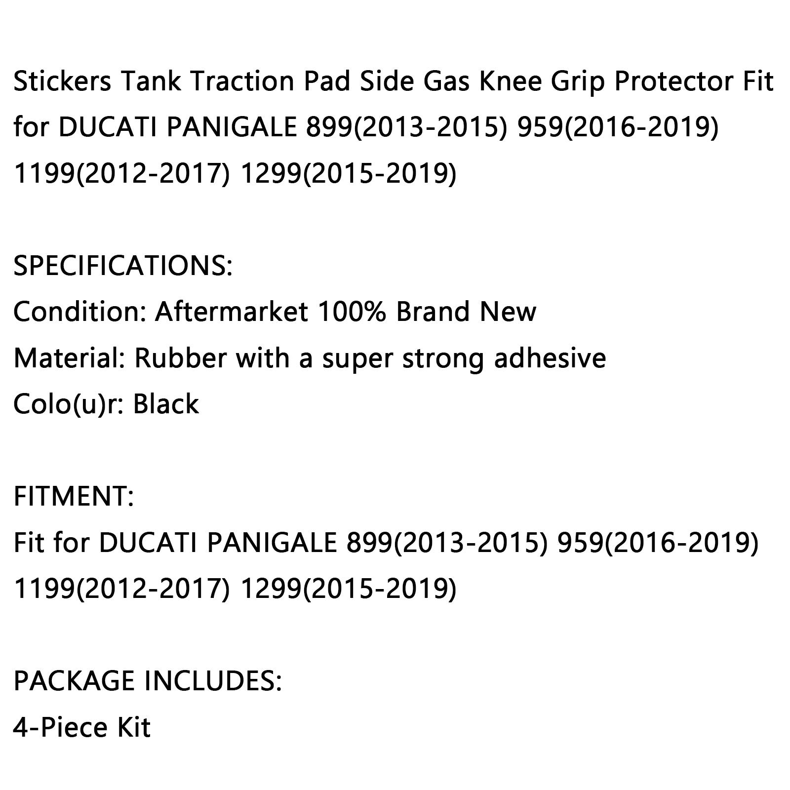 4X Side Tank Traction Grips Pads Fit For Ducati Panigale 899 13-15 959 16-19