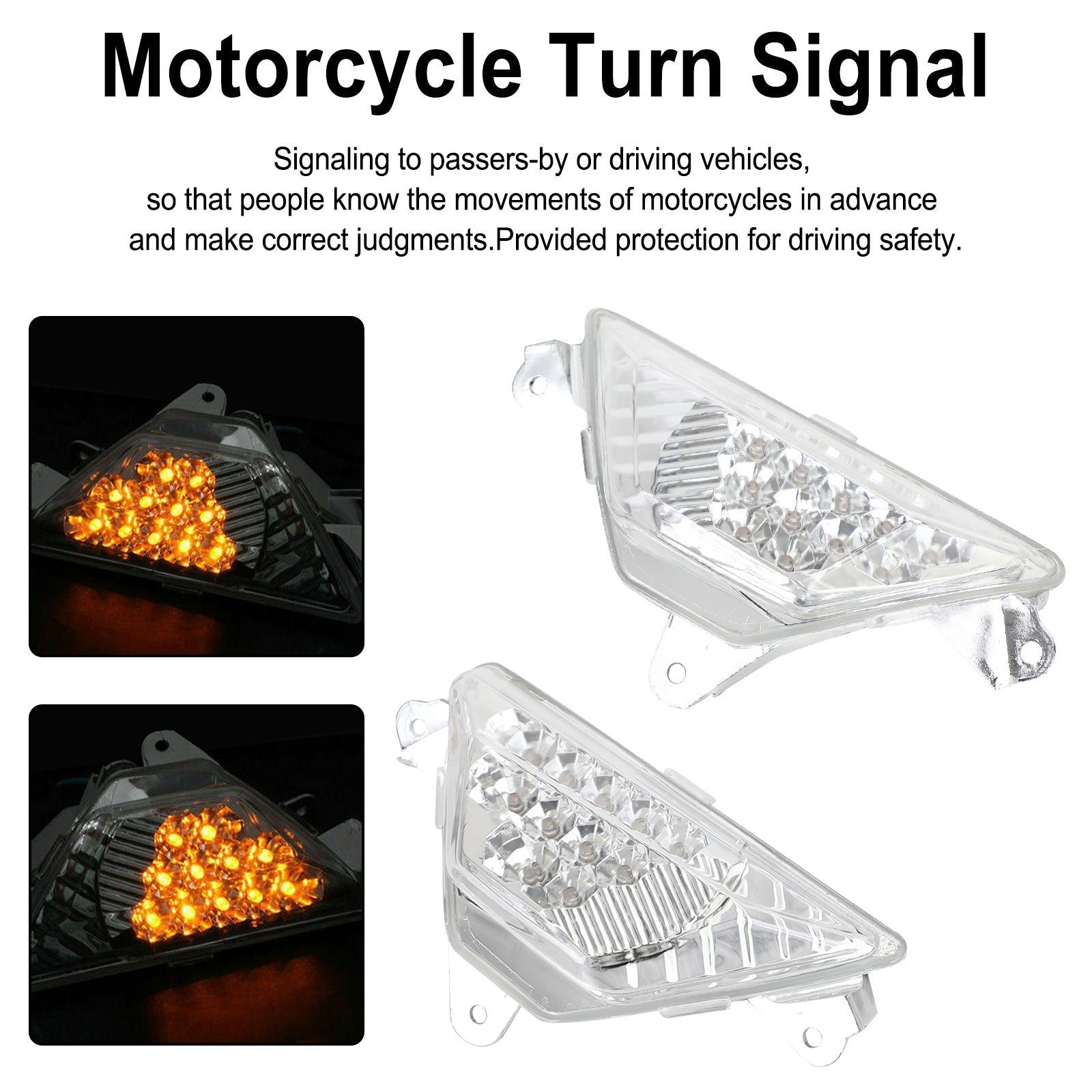 LED Front Turn Signal Light For KAWASAKI NINJA 250 300 400 650 1000 ZX6R Smoke