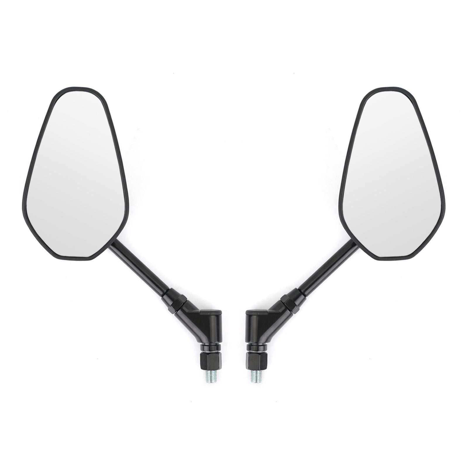 New Black Left & Right Motorcycle Cruiser Chopper Rearview Side Mirrors M10 10Mm