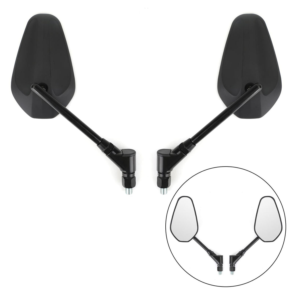 New Black Left & Right Motorcycle Cruiser Chopper Rearview Side Mirrors M10 10Mm