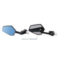 CNC Aluminium Black Bar End Mirror Set 7/8" Universal Fit Rearview Mirrors