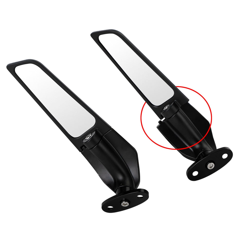Swivel Wing Fin Rearview Mirrors For Honda CBR 250 500 600 900 929 954 1000 RR