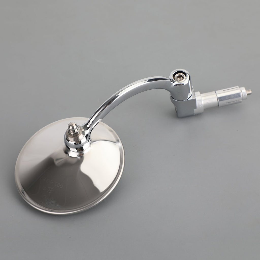 Chrome Handlebar End Mirrors For Motorcycle Cafe Racer Old School Clubman 22mm