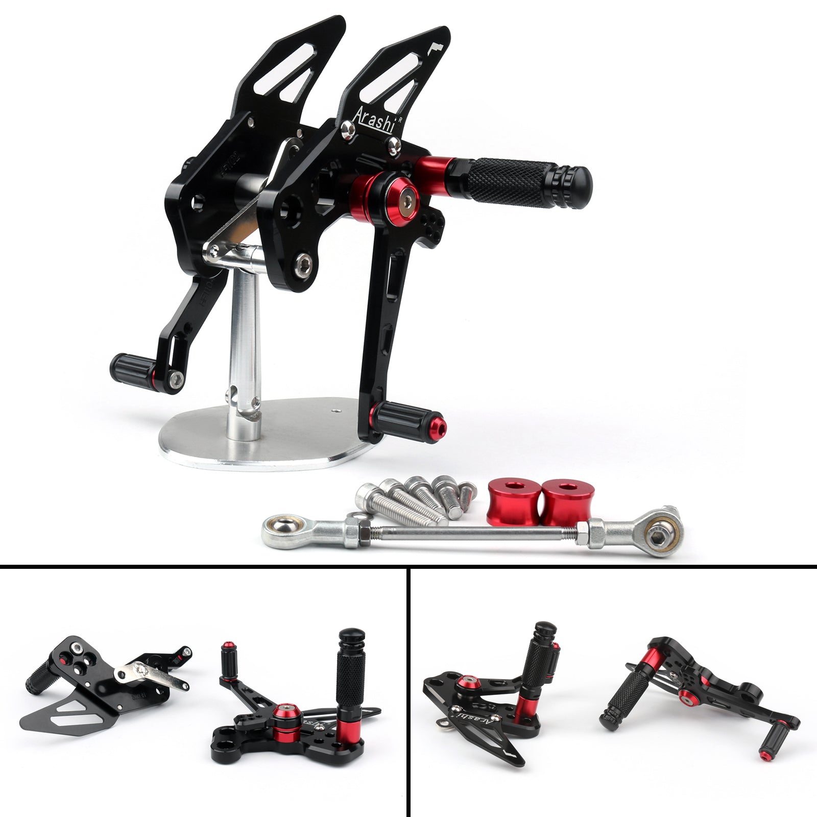 CNC Adjustable Rearsets Footrest Foot Peg Fit For 2016-2019 Kawasaki Z125