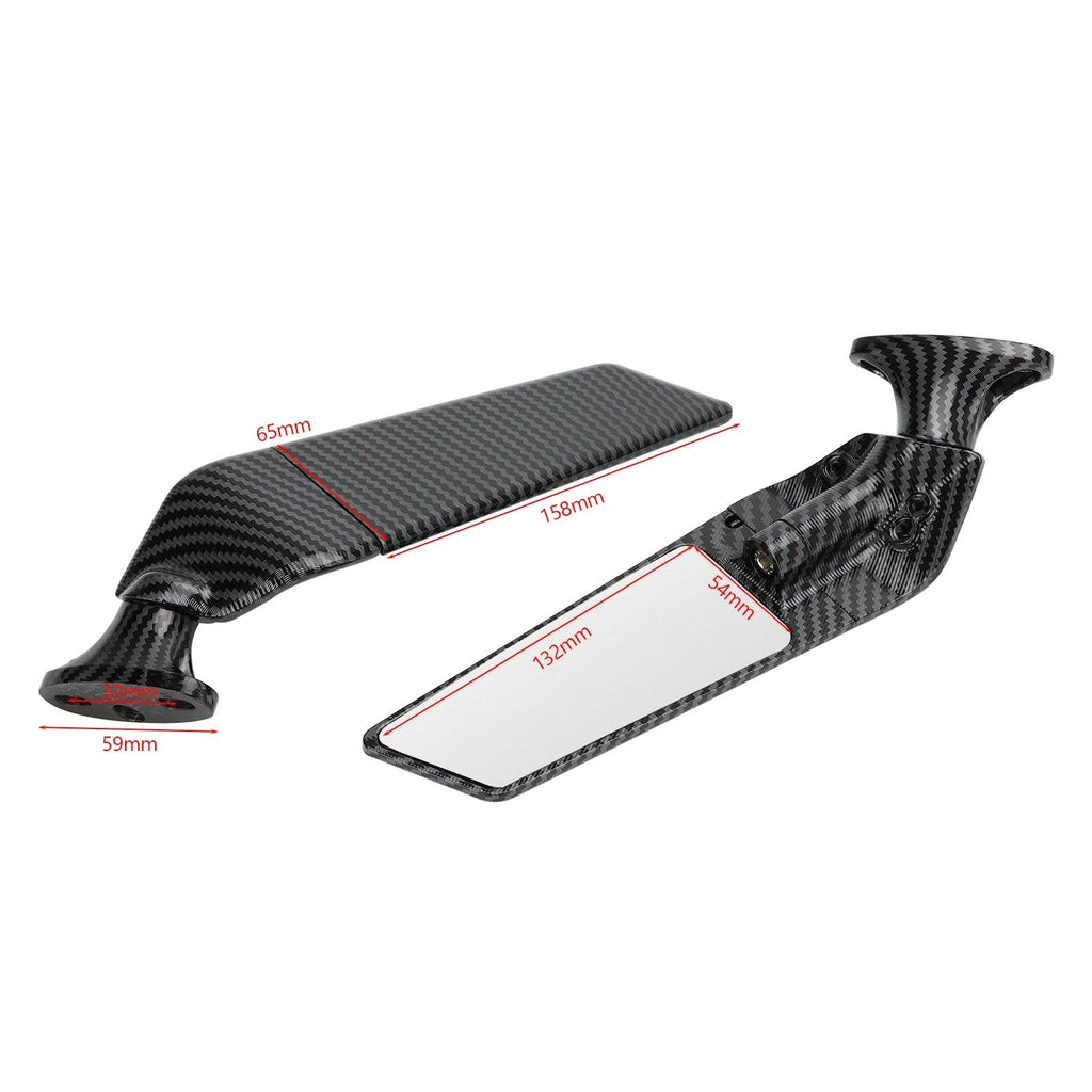 Swivel Wing Fin Rearview Mirrors For 2019-2023 Honda CBR650R / 2004-2007 Honda CBR1000RR