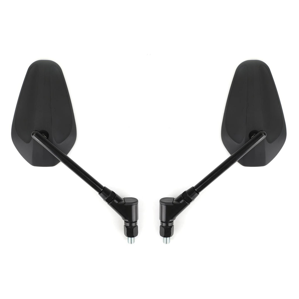 New Black Left & Right Motorcycle Cruiser Chopper Rearview Side Mirrors M10 10Mm
