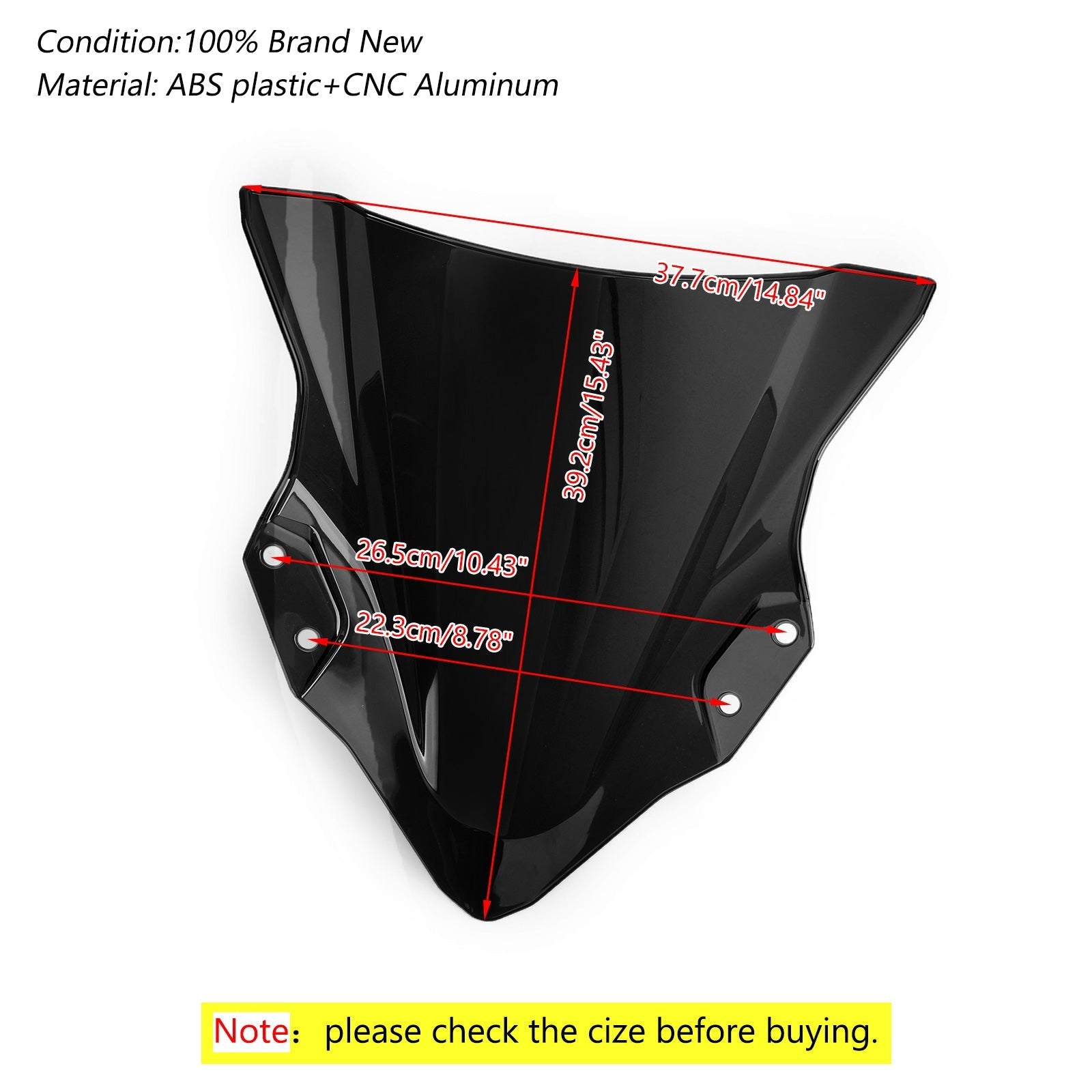 ABS Plastic Motorcycle Windshield Windscreen For Kawasaki 2018-2022 Ninja 400