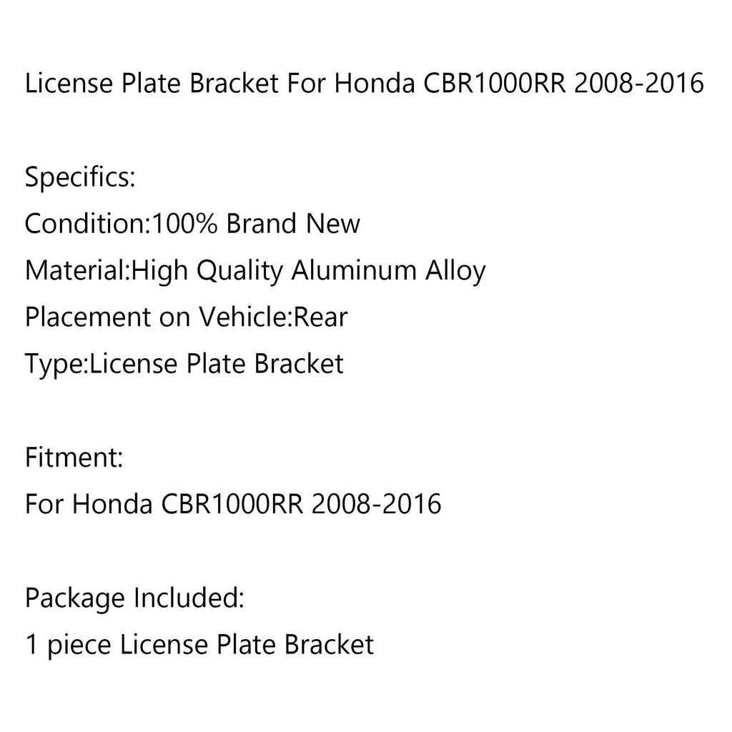 Motorcycle Rear License Plate Holder Bracket For Honda CBR1000RR 2008-2016