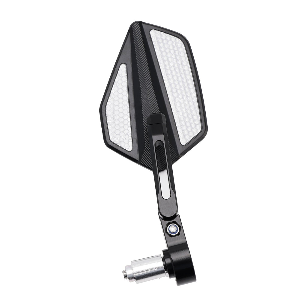 CNC Aluminium Black Bar End Mirror Set 7/8" Universal Fit Rearview Mirrors