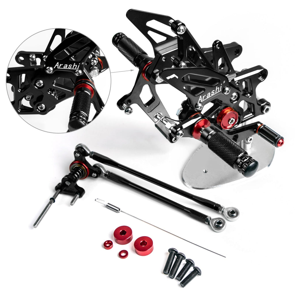 Black Rearset Footrest Peg Pedal For Honda CBR600RR ABS 2009-2015 2014